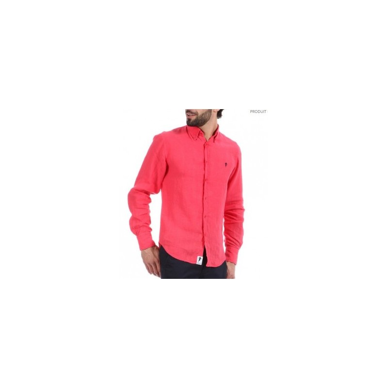 Chemise homme 100 % Lin Rugby Essentiel Ruckfield fuchsia