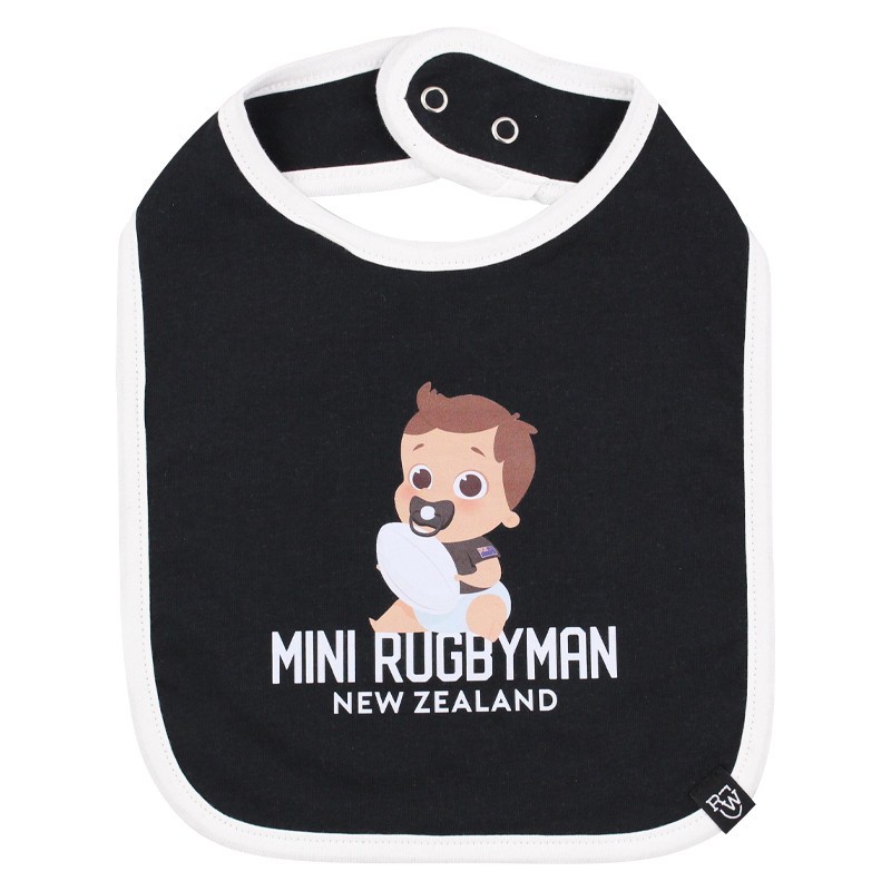 Bavoir Mini Rugbyman "Nouvelle Zélande" Noir