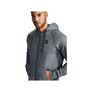 Sweat à capuche zippé Under Armour gris | Rugby Approved Perpignan