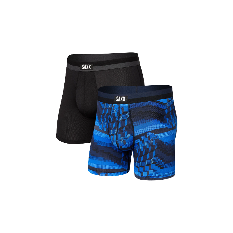 BOXER SPORT MESH SAXX UNDERWEAR NOIR ET BLEU