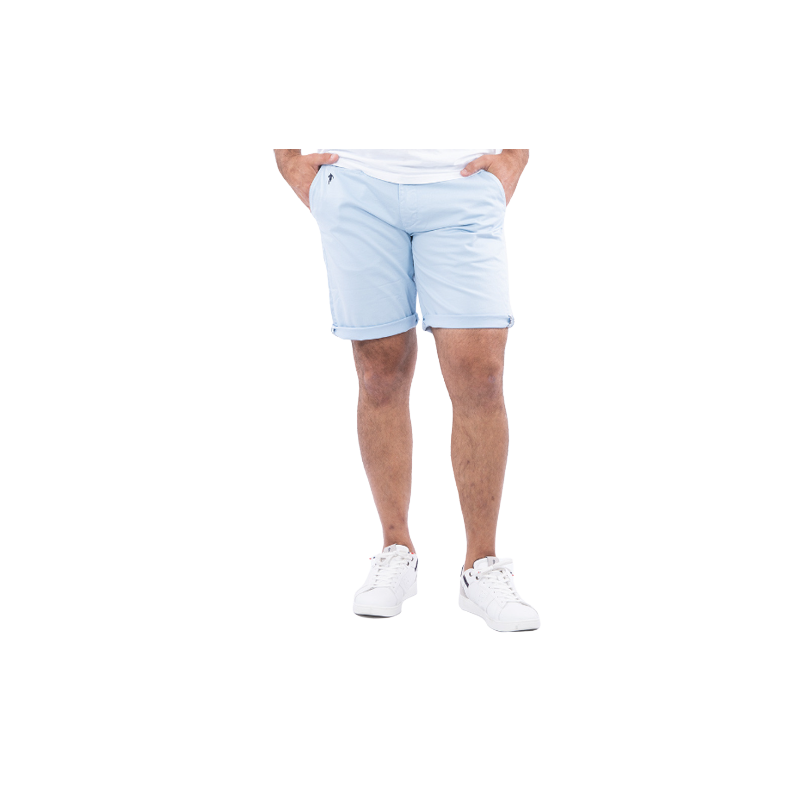 BERMUDA CHINO RUCKFIELD BLEU CLAIR