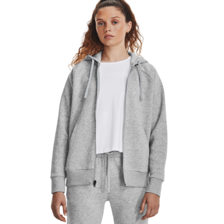 Sweat zippé à capuche Under Armour femme gris | Rugby Approved Perpignan