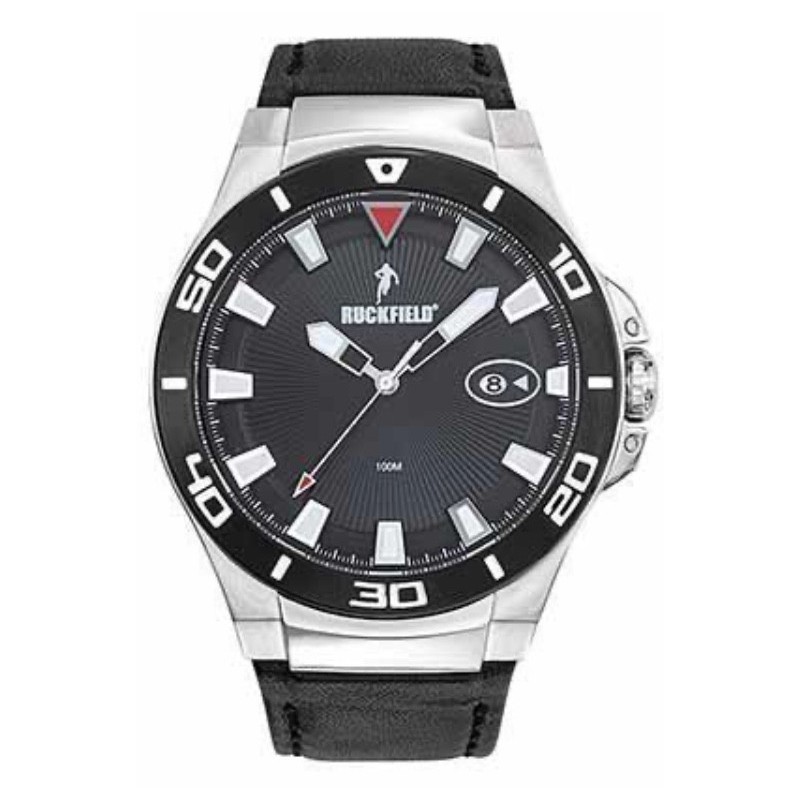 MONTRE RUCKFIELD ACIER CUIR NOIR MONTRE RUCKFIELD ACIER CUIR NOIR