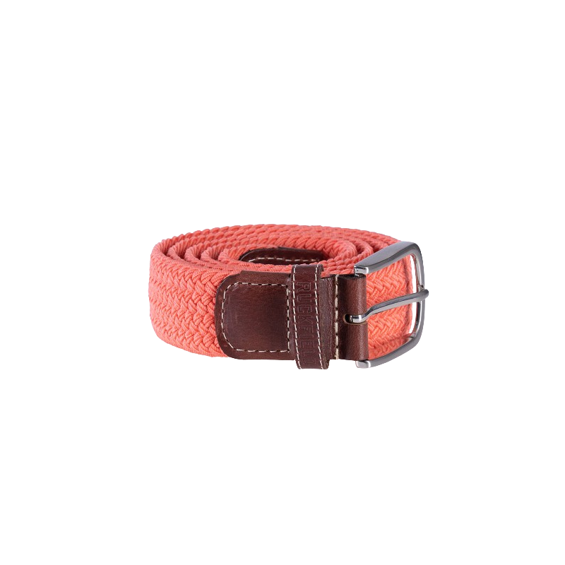 Ceinture tressée corail