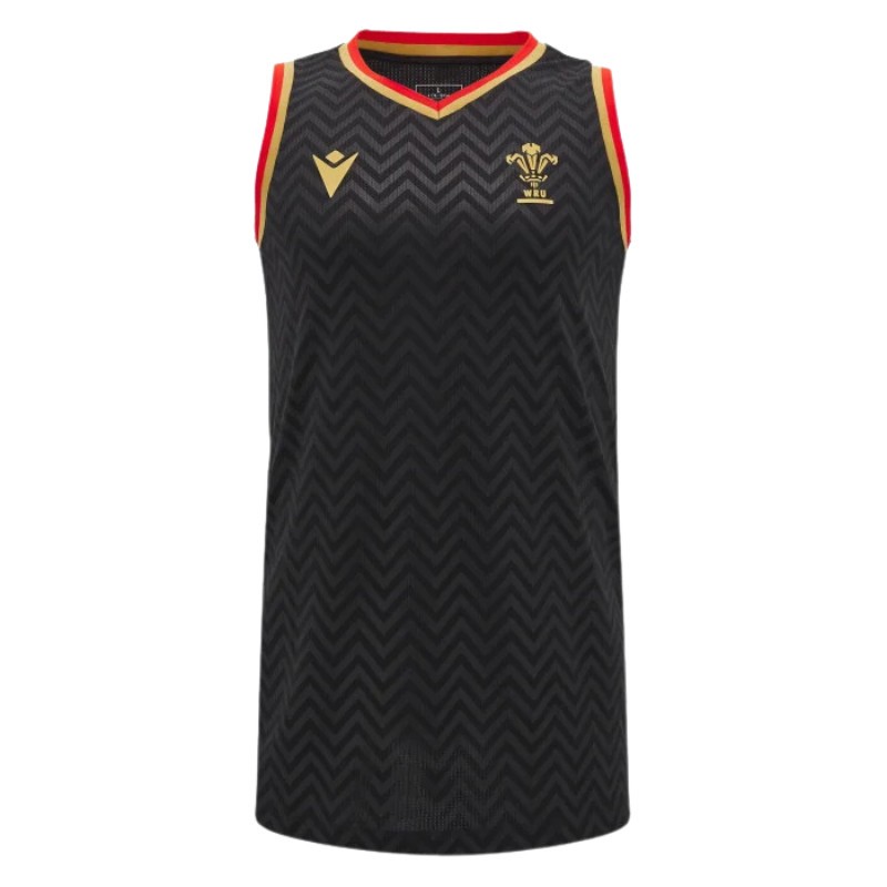 Débardeur WRU Pays de Galles Noir/Or/Rouge 2024-2025 Débardeur WRU Pays de Galles Noir/Or/Rouge 2024-2025