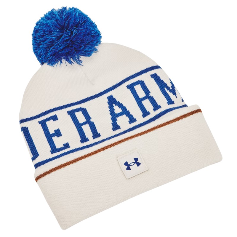 Bonnet Under Armour à Ponpon Blanc et Bleu Bonnet Under Armour à Ponpon Blanc et Bleu