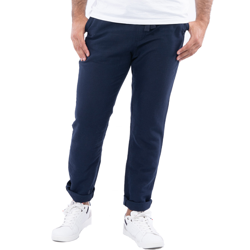 Pantalon en Lin Ruckfield Bleu marine Pantalon en Lin Ruckfield Bleu marine
