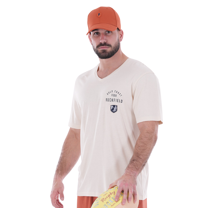 T-shirt à manches courtes Ruckfield Palm Beach blanc cassé T-shirt à manches courtes Ruckfield Palm Beach blanc cassé