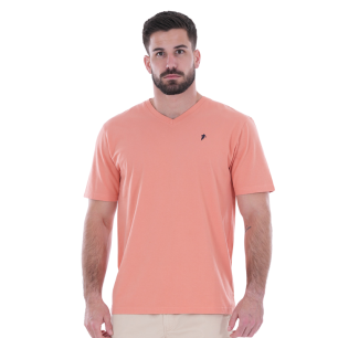T-shirt col V saumon : simplicité et élégance au quotidien
