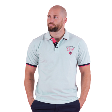Polo Ruckfield Tropical Rugby vert d'eau – Manches courtes