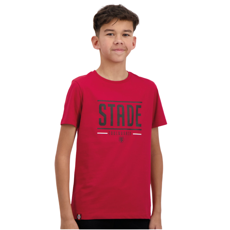 T-shirt à manches courtes stade toulousain rouge enfant
