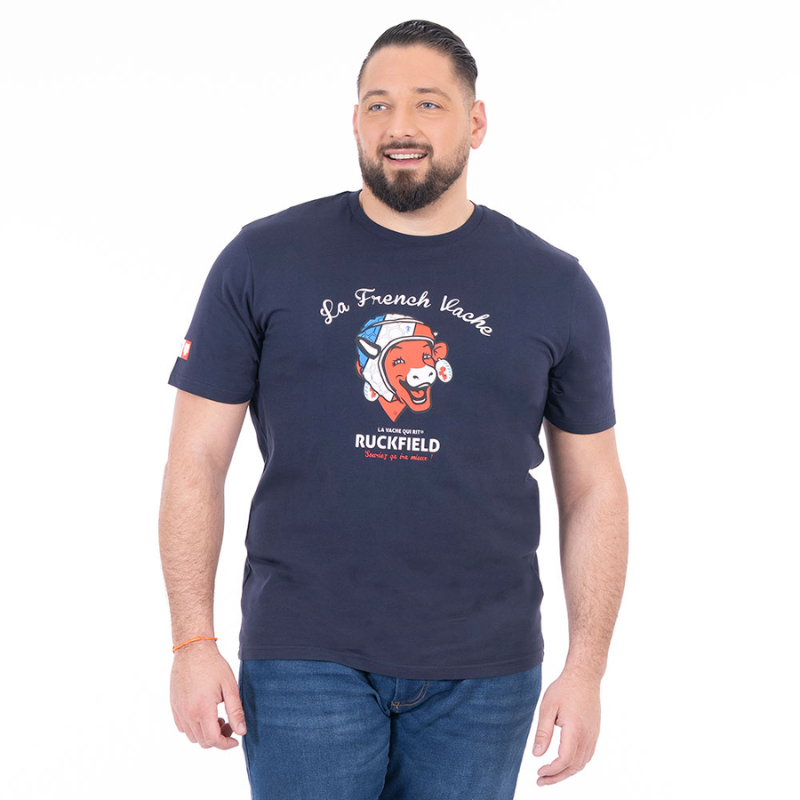 T-shirt avec sérigraphie Ruckfield x Vache qui Rit bleu marine