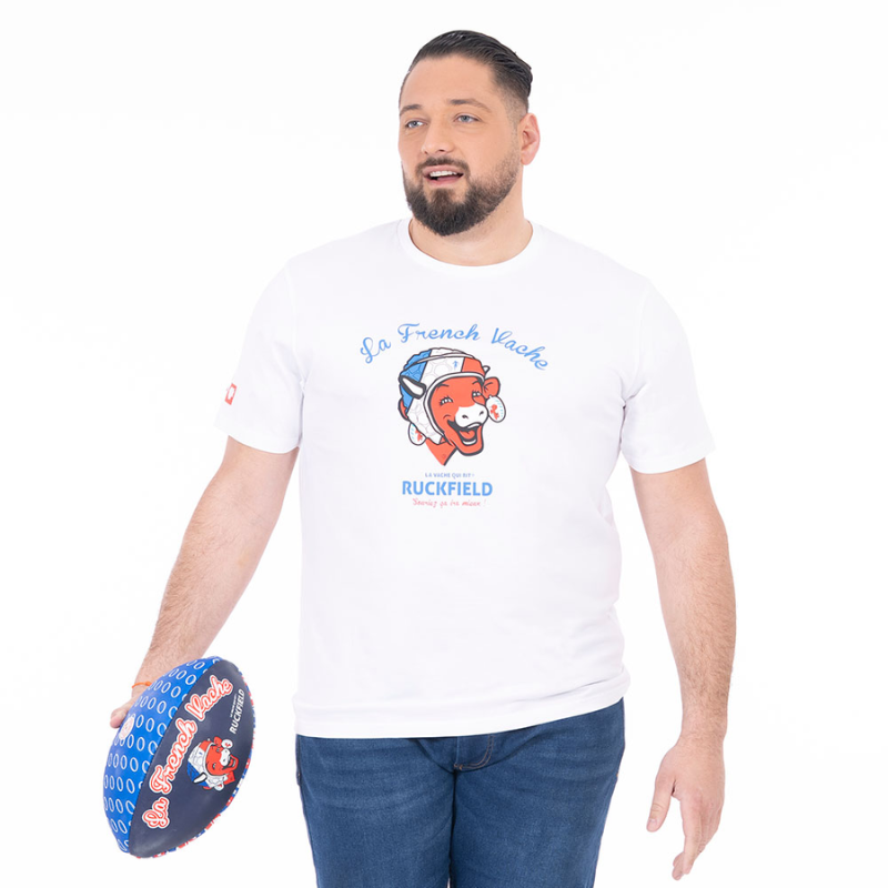 T-shirt avec sérigraphie Ruckfield x Vache qui Rit blanc