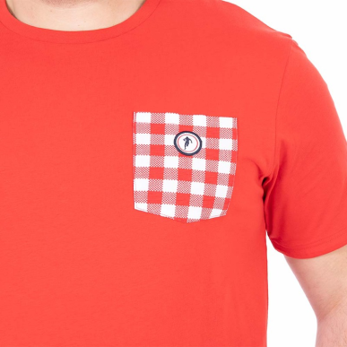 T-shirt Homme Ruckfield x Cochonou – Rouge Manches Courtes