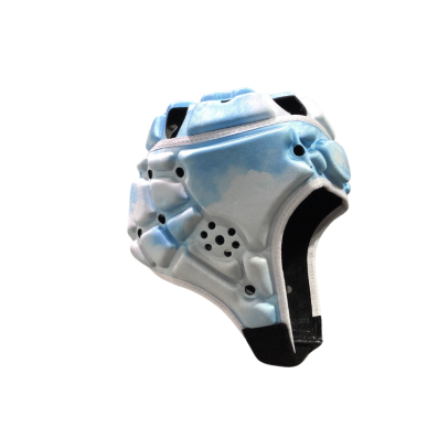 Casque rugby Impact "Nuage" – Bleu blanc léger et sûr