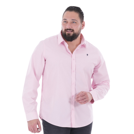 Chemise Ruckfield Essentiel – Rose, Manches Longues, No-Iron