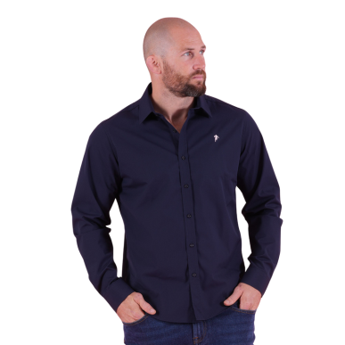 Chemise Ruckfield Essentiel – Bleu Marine, Manches Longues, No-Iron