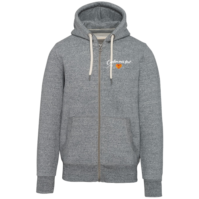 Sweat-shirt vintage zippé à capuche homme cantem mes fort Gris