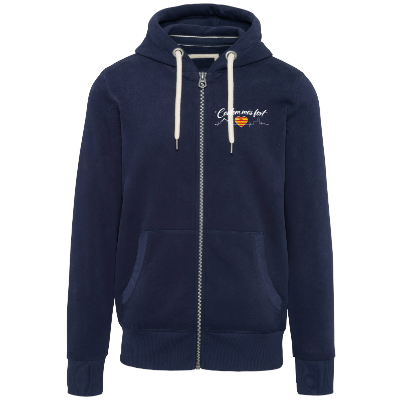 Sweat-shirt vintage zippé à capuche homme cantem mes fort Bleu Nuit