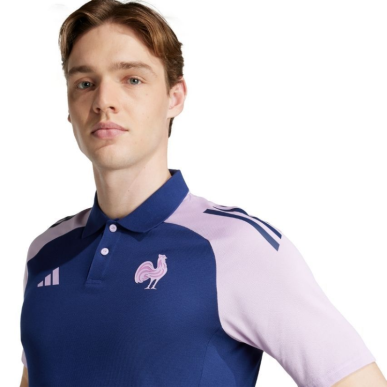 Polo bleu violet officiel XV de France | Rugby Approved Perpignan