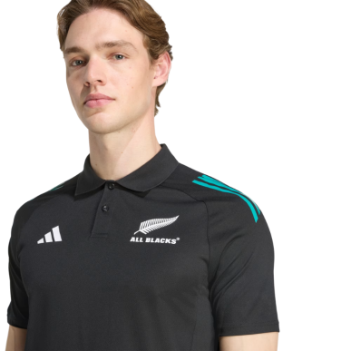 Polo entraînement All Blacks noir et vert | Rugby Approved Perpignan