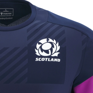 T-shirt Entraînement Écosse Bleu Marine 2025 | Rugby Approved Perpignan