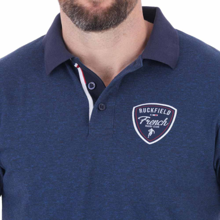 Polo bleu marine à manches courtes Ruckfield French Rugby Club