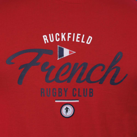 T-shirt rouge à manches courtes Ruckfield French Rugby Club