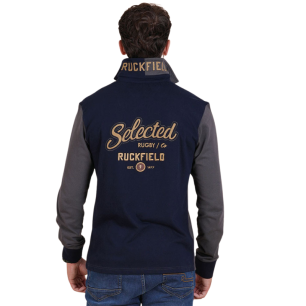 Polo à manches longues Ruckfied Selected Rugby bleu marine
