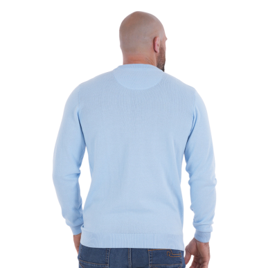 Pull col rond Ruckfield bleu ciel essentiel | Rugby Approved Perpignan
