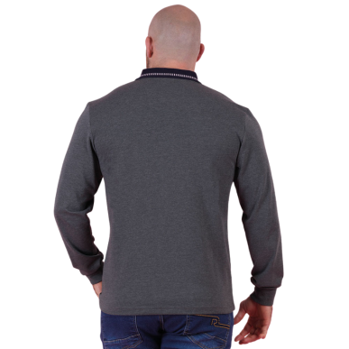 Polo Ruckfield Gris chiné clair manches longues | Rugby Approved Perpignan