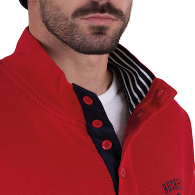 Sweat Polo Ruckfield French Rugby Club Rouge | Rugby Approved Perpignan