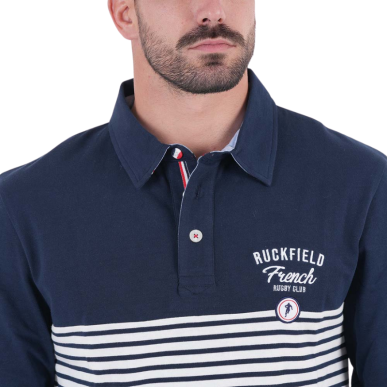Polo Marinière Manches Longues Ruckfield French Rugby Club | Rugby Approved Perpignan