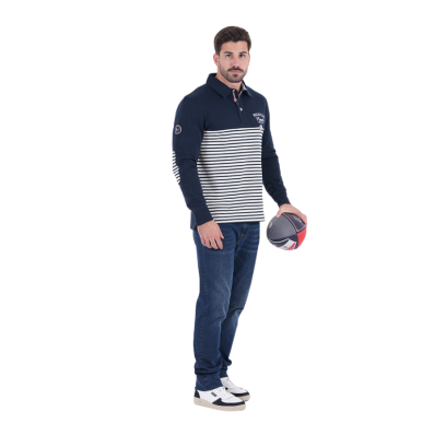 Polo Marinière Manches Longues Ruckfield French Rugby Club | Rugby Approved Perpignan