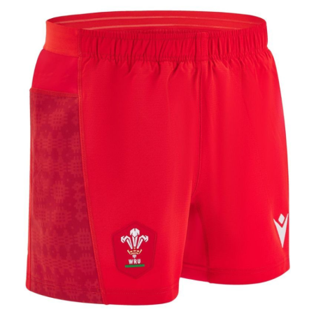 Short domicile rugby Pays de Galles rouge officiel | Rugby Approved Perpignan