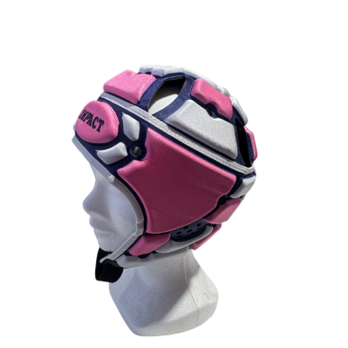 Casque Rugby Impact Rose et Blanc | Rugby Approved Perpignan