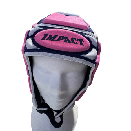 Casque Rugby Impact Rose et Blanc | Rugby Approved Perpignan