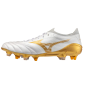 Crampons de rugby Mizuno Morelia Neo IV Beta Elite Mix Blanc et doré