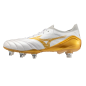 Crampons de rugby Mizuno Morelia Neo IV B Elite SI Blanc et doré